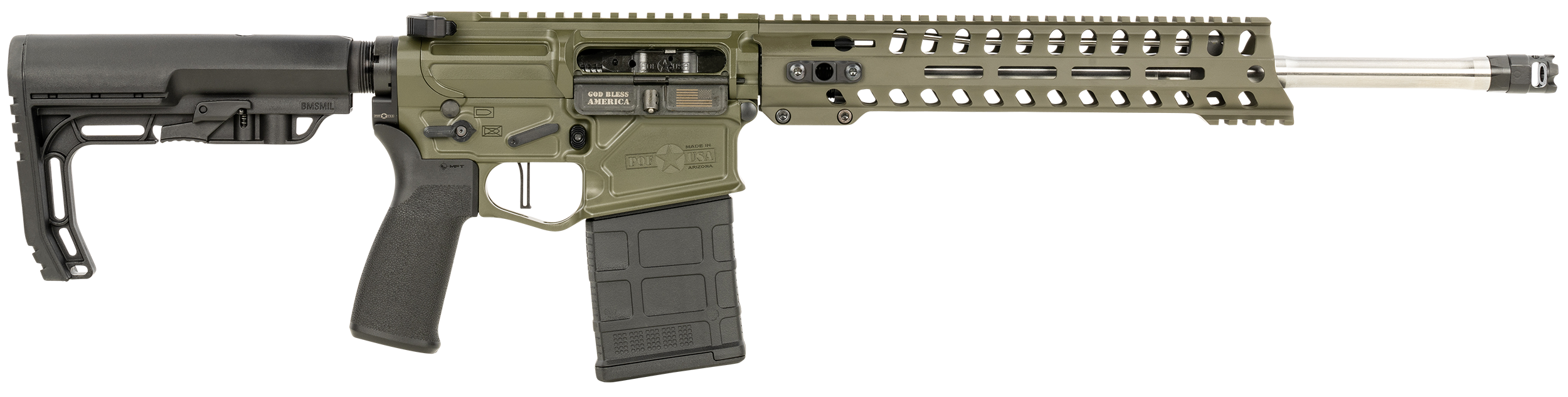 Patriot Ordnance Factory Rogue DI OD Green 7.62 X 51 16.5" Barrel 20-Rounds