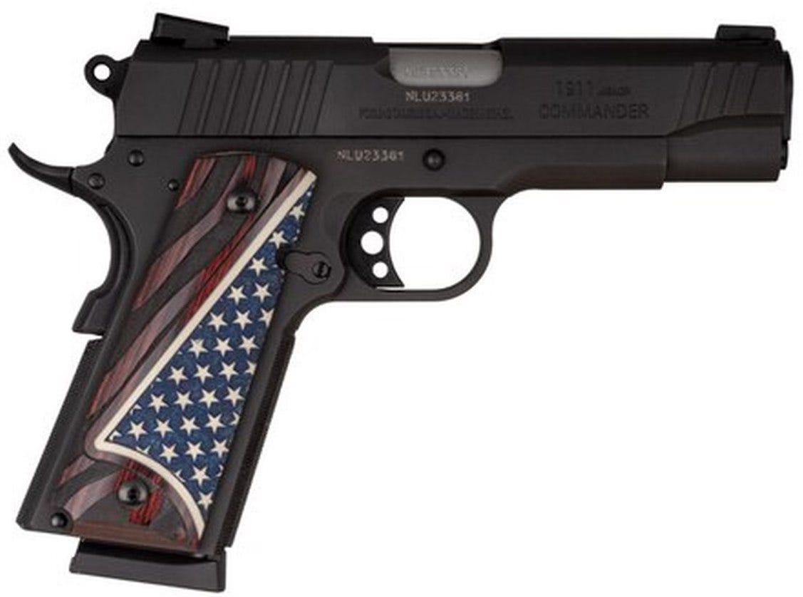 Taurus 1911 Commander Pistol Blue / US Flag Grips .45 ACP 4.25-inch 8Rds