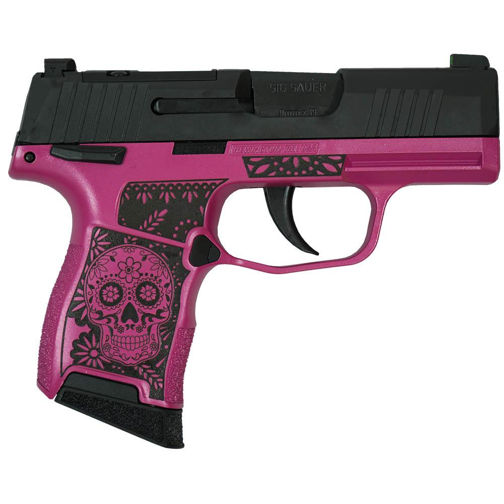 Sig Sauer P365 Sugar Skull-Medusa Pink 9mm 3.1" Barrel 10-Rounds Optics Ready Manual Safety - Image 2