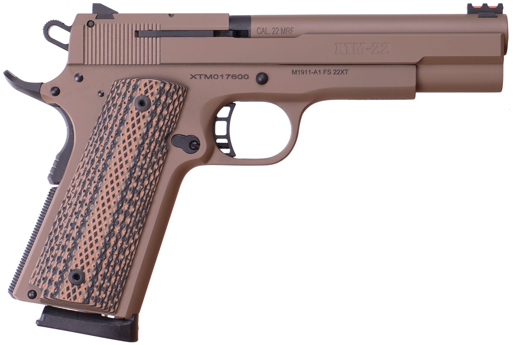 Rock Island Armory M1911-A1 XT22 Flat Dark Earth .22 Mag 5" Barrel 14-Rounds