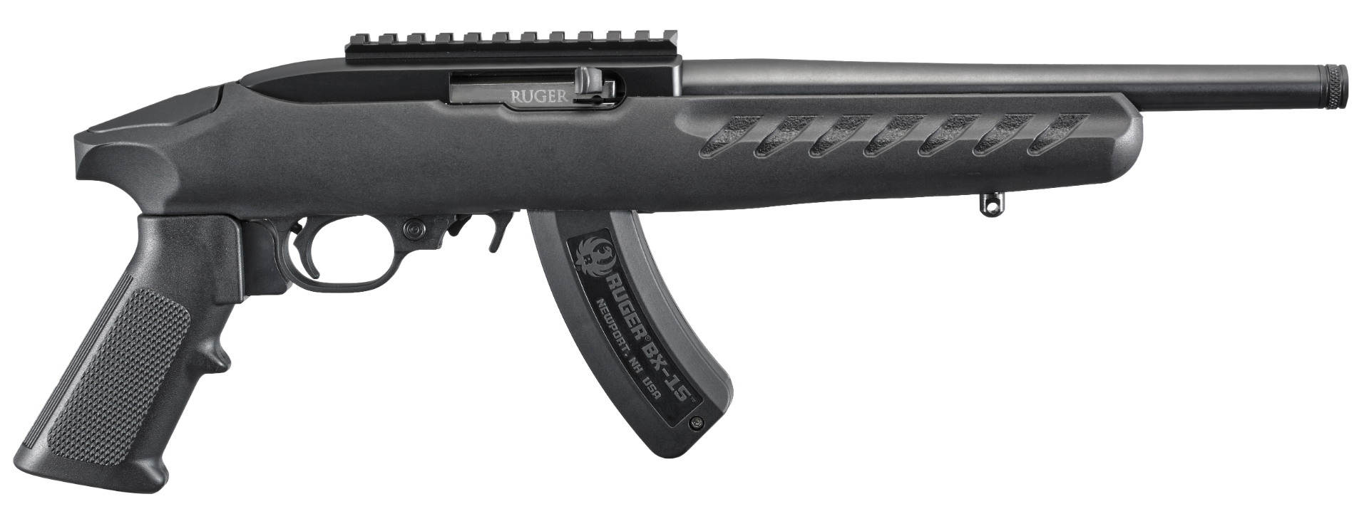 Ruger Charger Pistol Black .22 LR 10" Barrel 15-Rounds Threaded Barrel