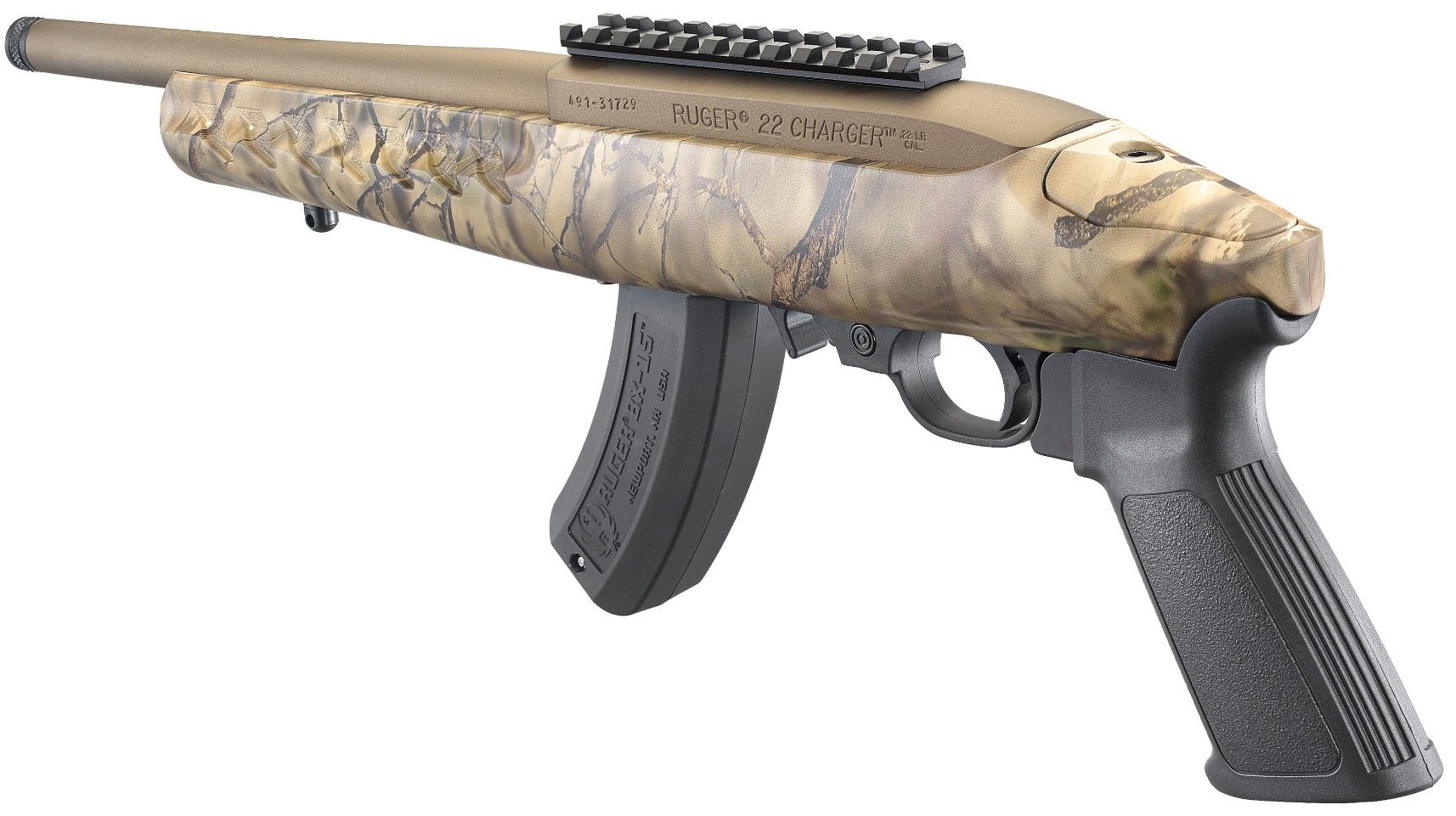 Ruger 22 Charger Go Wild Camo / Burnt Bronze .22 LR 10" Barrel 15-Rounds - Image 3