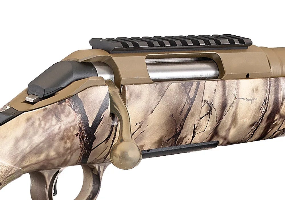 Ruger American Go Wild Camo / Bronze .243 Win 16.1" Barrel 4-Rounds Adjustable Trigger - Image 3