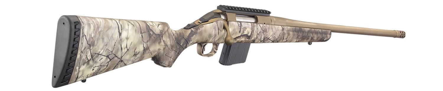 Ruger American Camo / Tan .350 Legend 22" Barrel 5-Rounds Threaded - Image 3