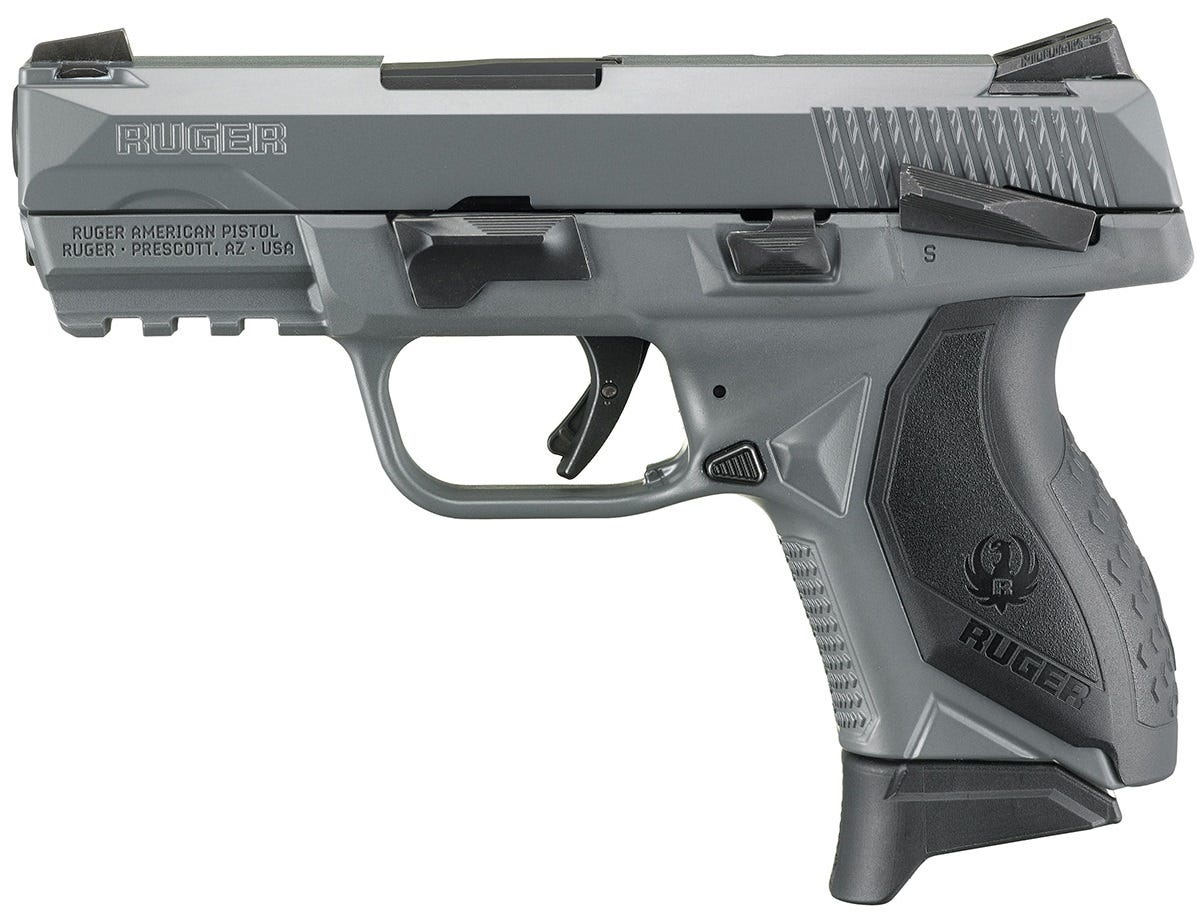 Ruger American Compact Gray 9mm 3.55" Barrel 17-Rounds Novak LoMount Carry Sights - Image 2