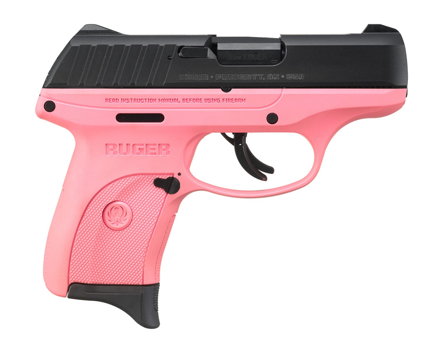 Ruger EC9s Pink/Black 9mm 3.12" Barrel 7-Rounds Checkered Grip