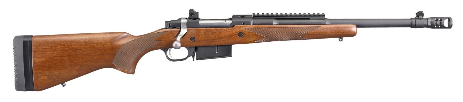 Ruger GunSite Scout Walnut .450 BM 16.1" Barrel 4-Rounds Hybrid Muzzle Brake