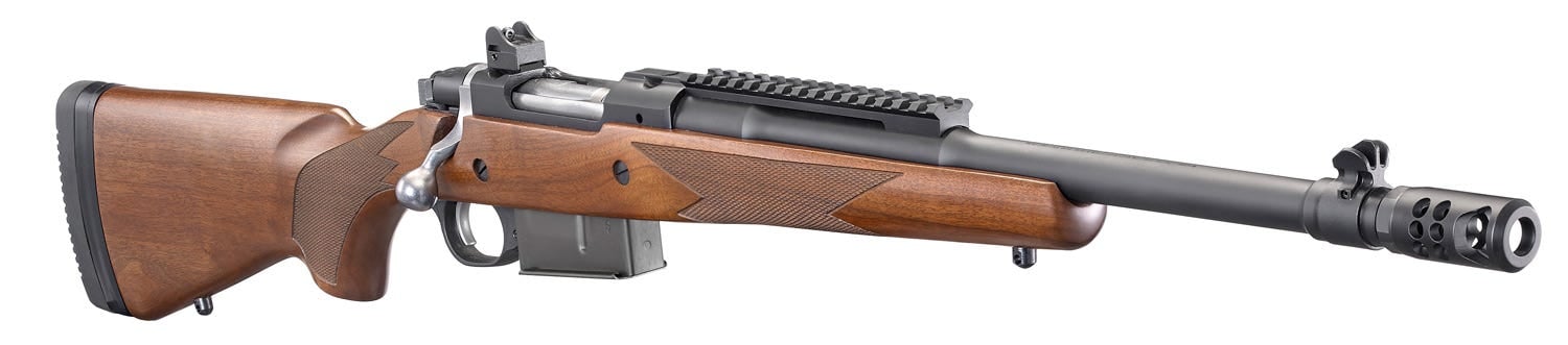 Ruger GunSite Scout Walnut .450 BM 16.1" Barrel 4-Rounds Hybrid Muzzle Brake - Image 3