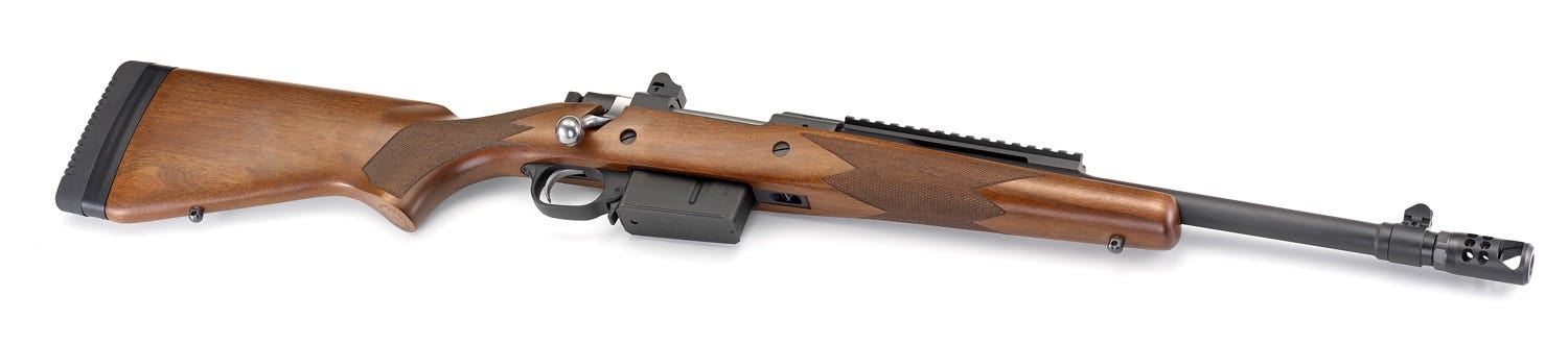 Ruger GunSite Scout Walnut .450 BM 16.1" Barrel 4-Rounds Hybrid Muzzle Brake - Image 6
