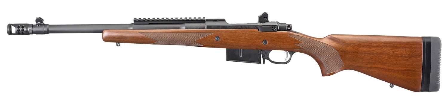 Ruger GunSite Scout Walnut .450 BM 16.1" Barrel 4-Rounds Hybrid Muzzle Brake - Image 2