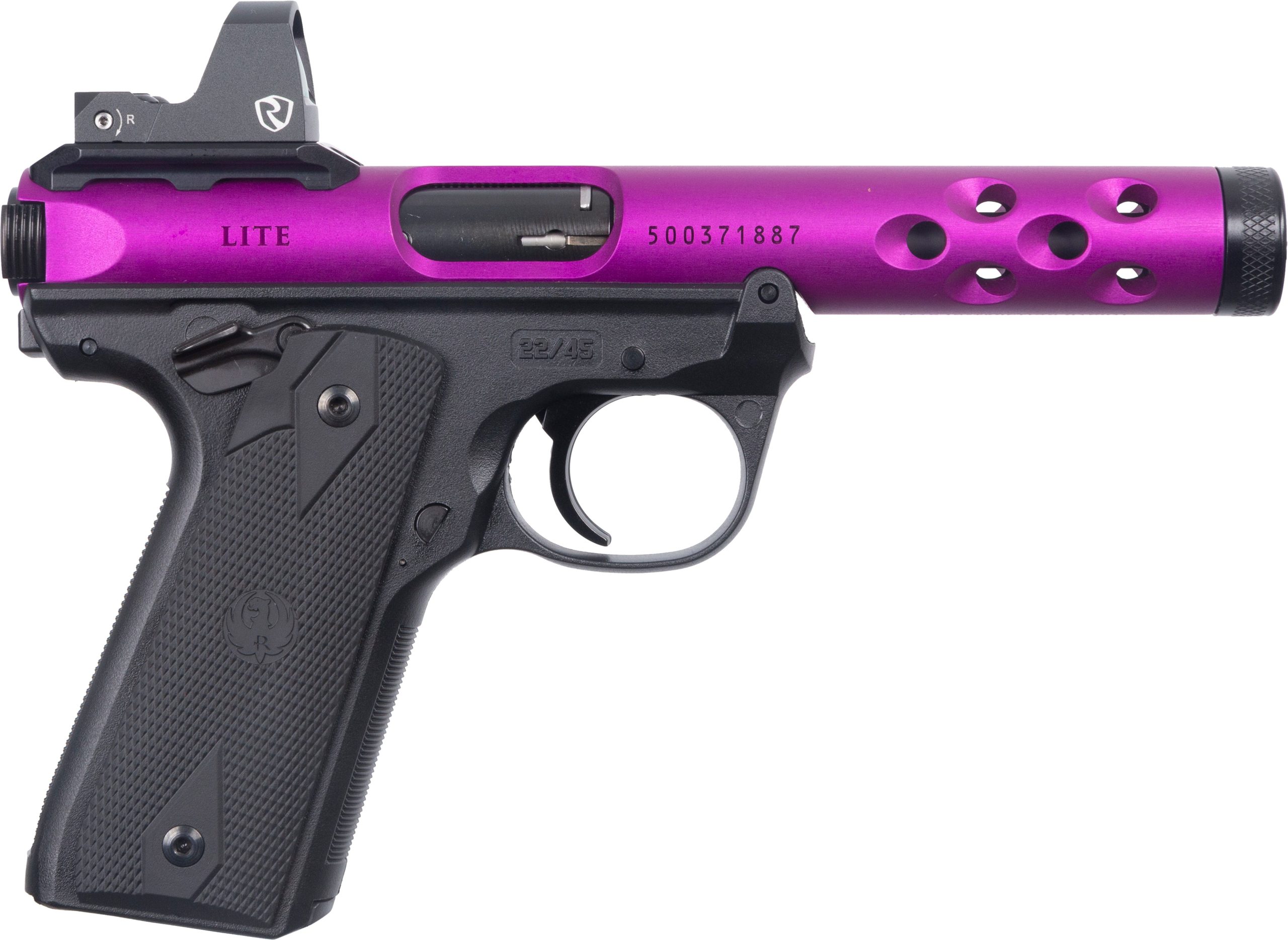 Ruger Mark IV 22/45 Lite Purple .22 LR 4.4" Barrel 10-Rounds w/ Riton Optic - Image 2