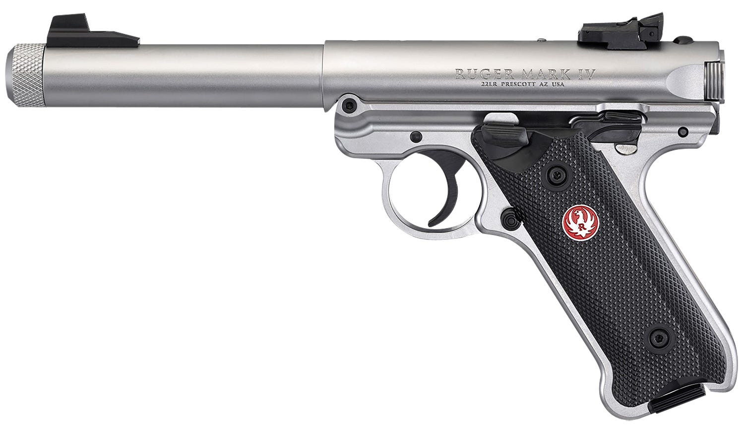 Ruger Mark IV Target Stainless .22 LR 5.5" Barrel 10-Rounds Threaded Barrel - Image 2