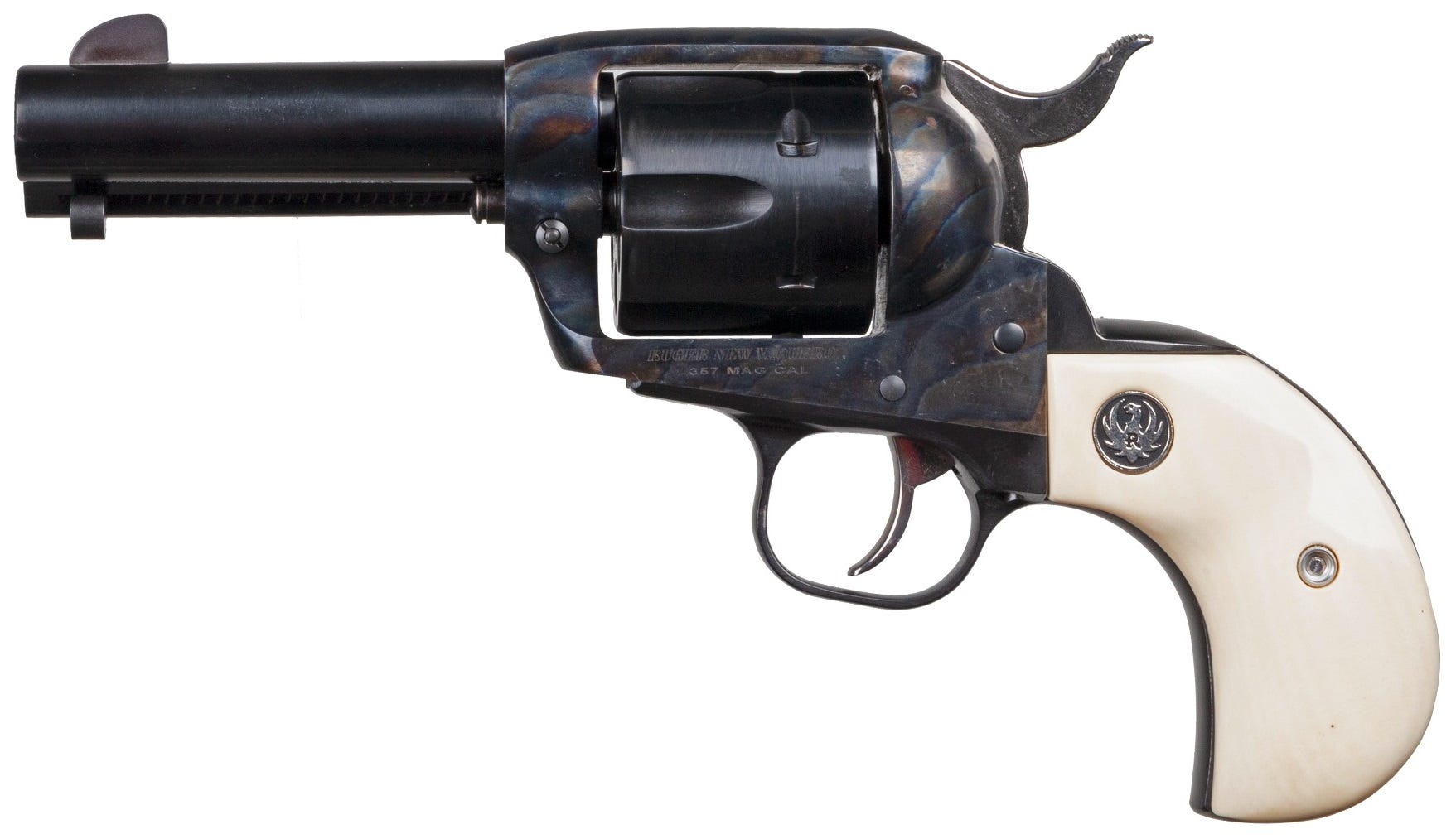 Ruger Vaquero Color Case Hardened .357 Mag 3.75" Barrel 6-Rounds Ivorylite Birdshead Grip - Image 2