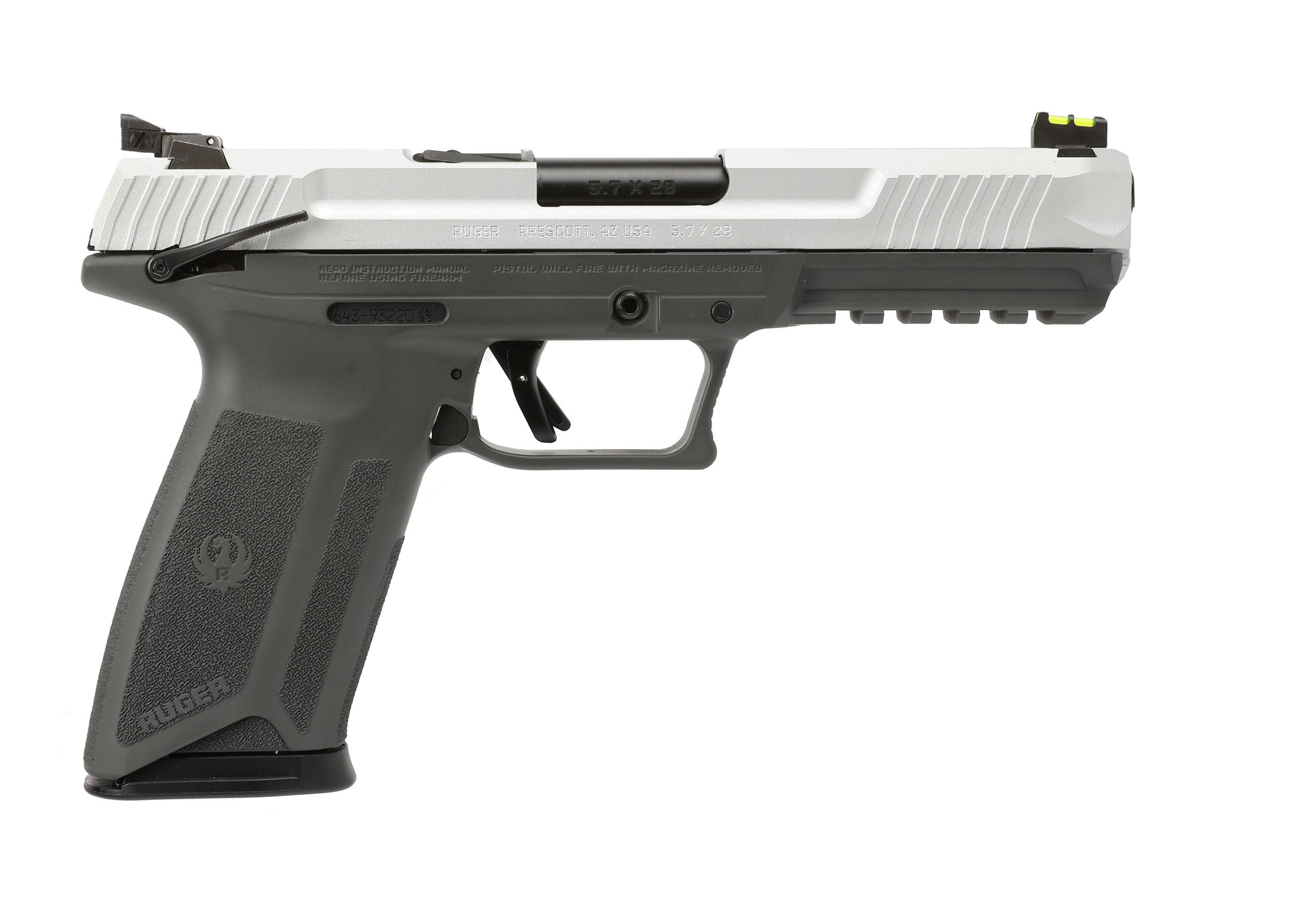 Ruger Ruger-57 Grey / Satin Aluminum 5.7 X 28 4.94" Barrel 20-Rounds