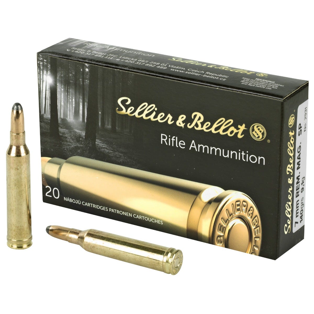 Sellier and Bellot Brass 7mm Rem. 140 Grain 20-Rounds SP