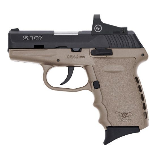 SCCY CPX-2 RD Flat Dark Earth / Black 9mm 3.1" Barrel 10-Rounds Red Dot