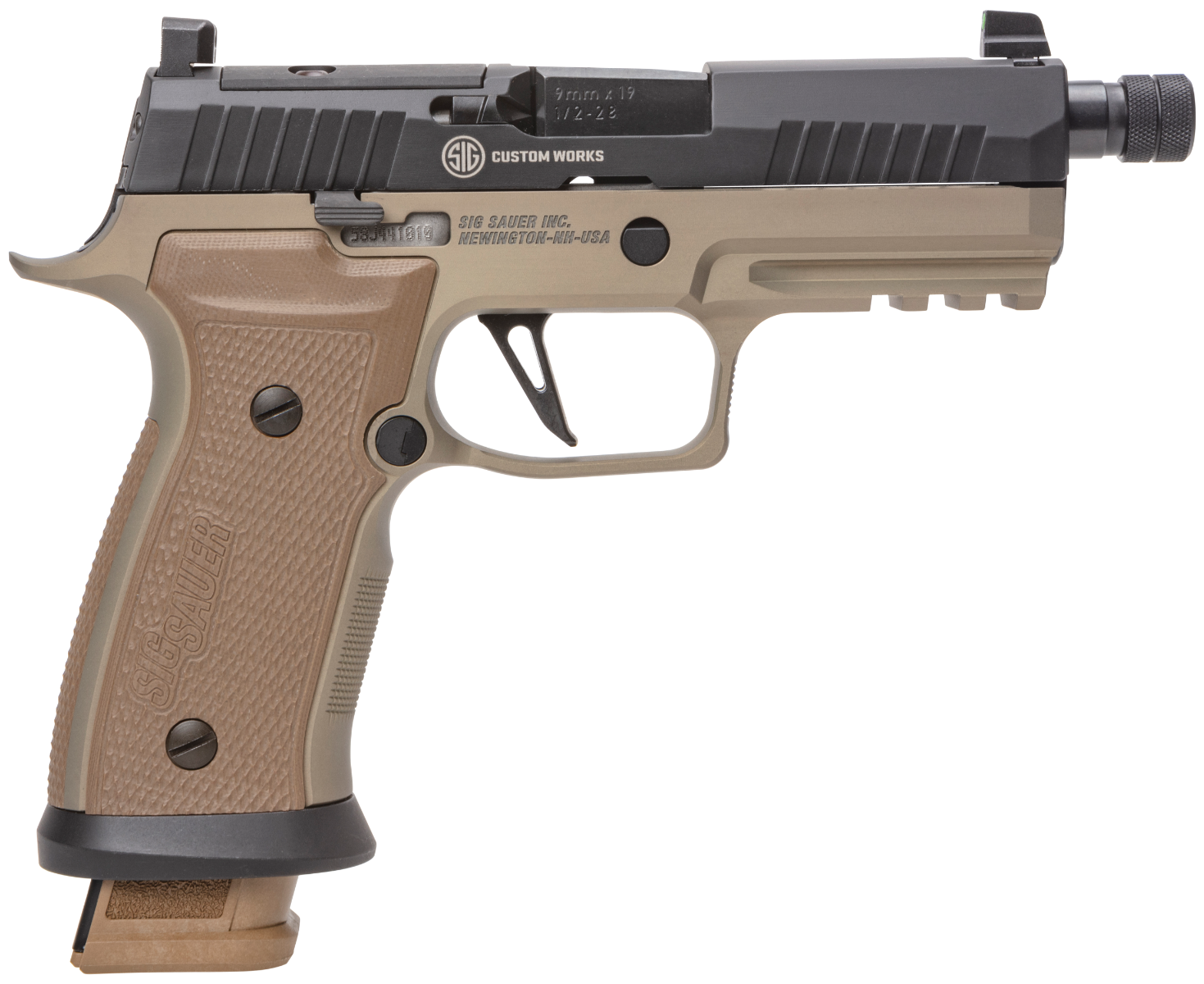 Sig Sauer P320 AXG Combat Flat Dark Earth 9mm 4.6" Barrel 21-RoundsThreaded Barrel