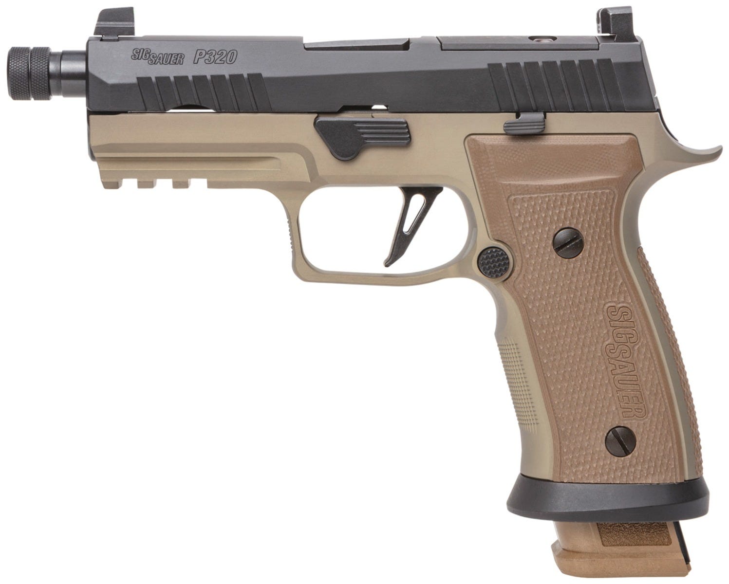Sig Sauer P320 AXG Combat Flat Dark Earth 9mm 4.6" Barrel 21-RoundsThreaded Barrel - Image 2