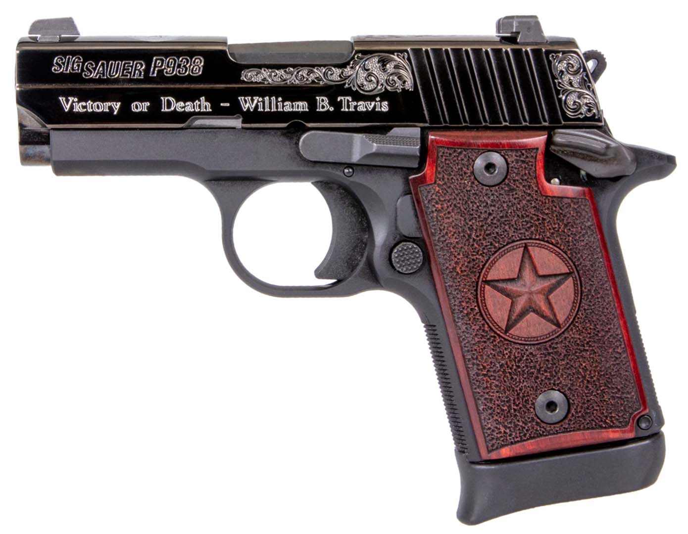 Sig Sauer P938 Texas Engraved Silver 9mm 3" Barrel 7-Rounds - Image 2
