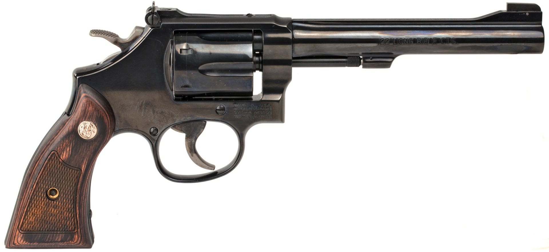 Smith and Wesson 17 Masterpiece .22 LR 6" Barrel 6-Rounds Wood Grip