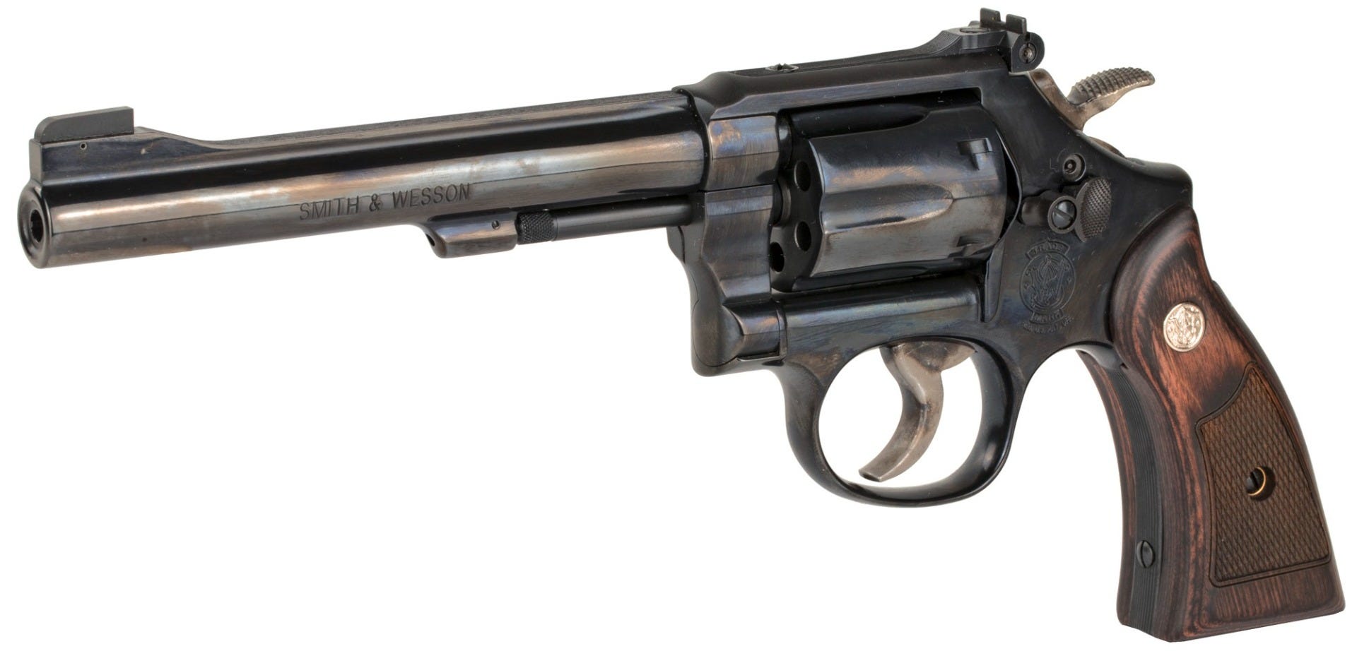 Smith and Wesson 17 Masterpiece .22 LR 6" Barrel 6-Rounds Wood Grip - Image 3