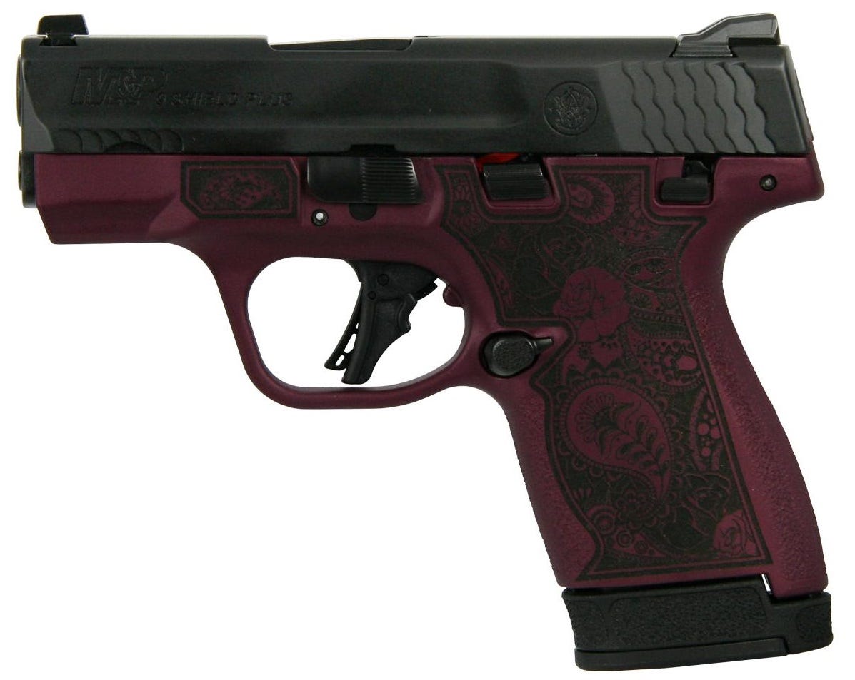 Smith and Wesson M&P Shield Plus Black Cherry 9mm 3.1" Barrel 13-Rounds Paisley Engraving - Image 2