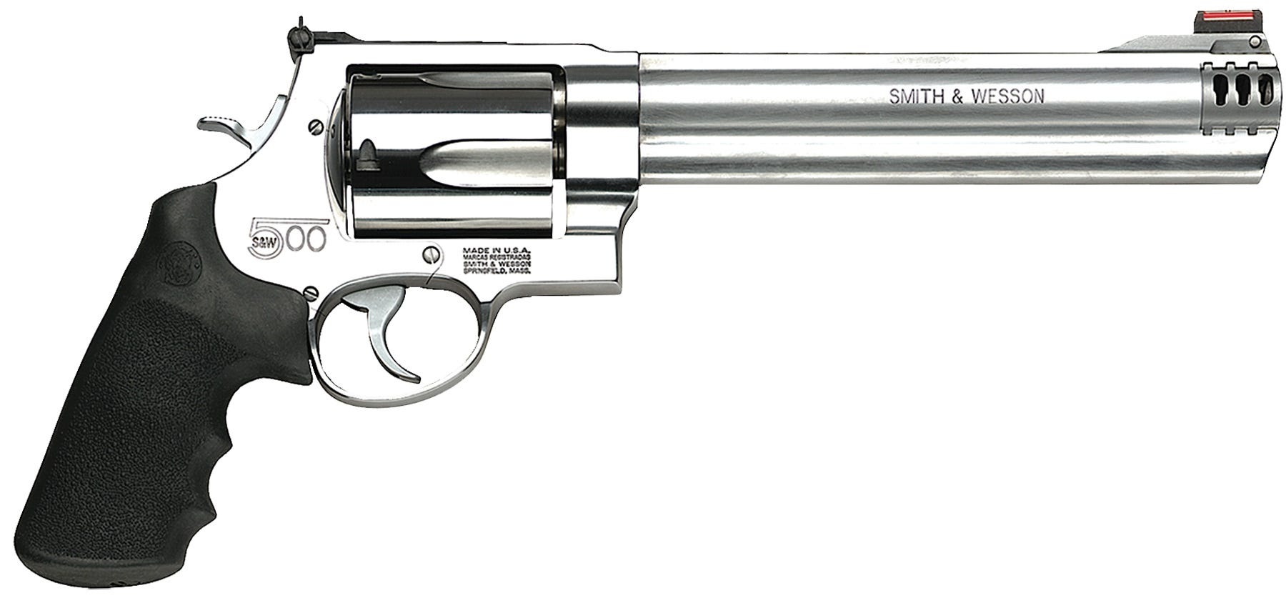 Smith and Wesson Model 500 Stainless .500 SW Magnum 8.375" Barrel 5-Rounds Fiber Optic Sights