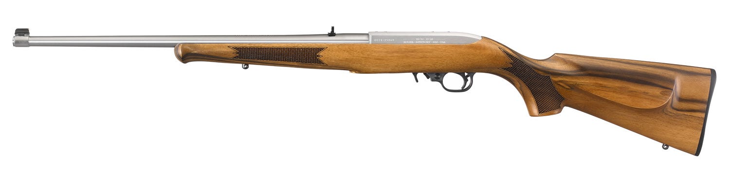 Ruger 10/22 Sporter French Walnut / Silver .22 LR 20" Barrel 10-Rounds - Image 2