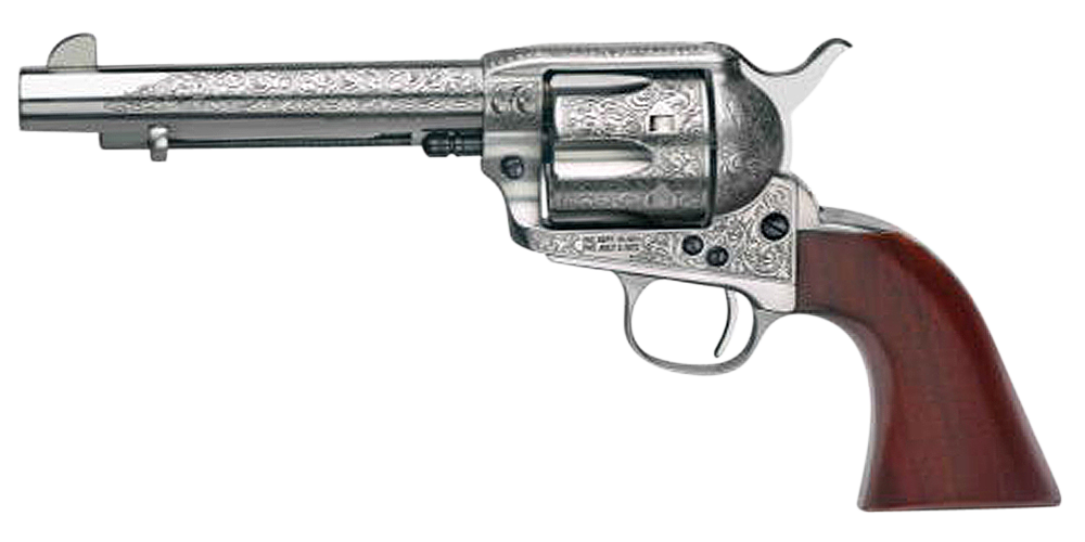 Taylors and Co 1873 Cattleman Steel .45 LC 5.5" Barrel 6-Rounds Floral Engraved