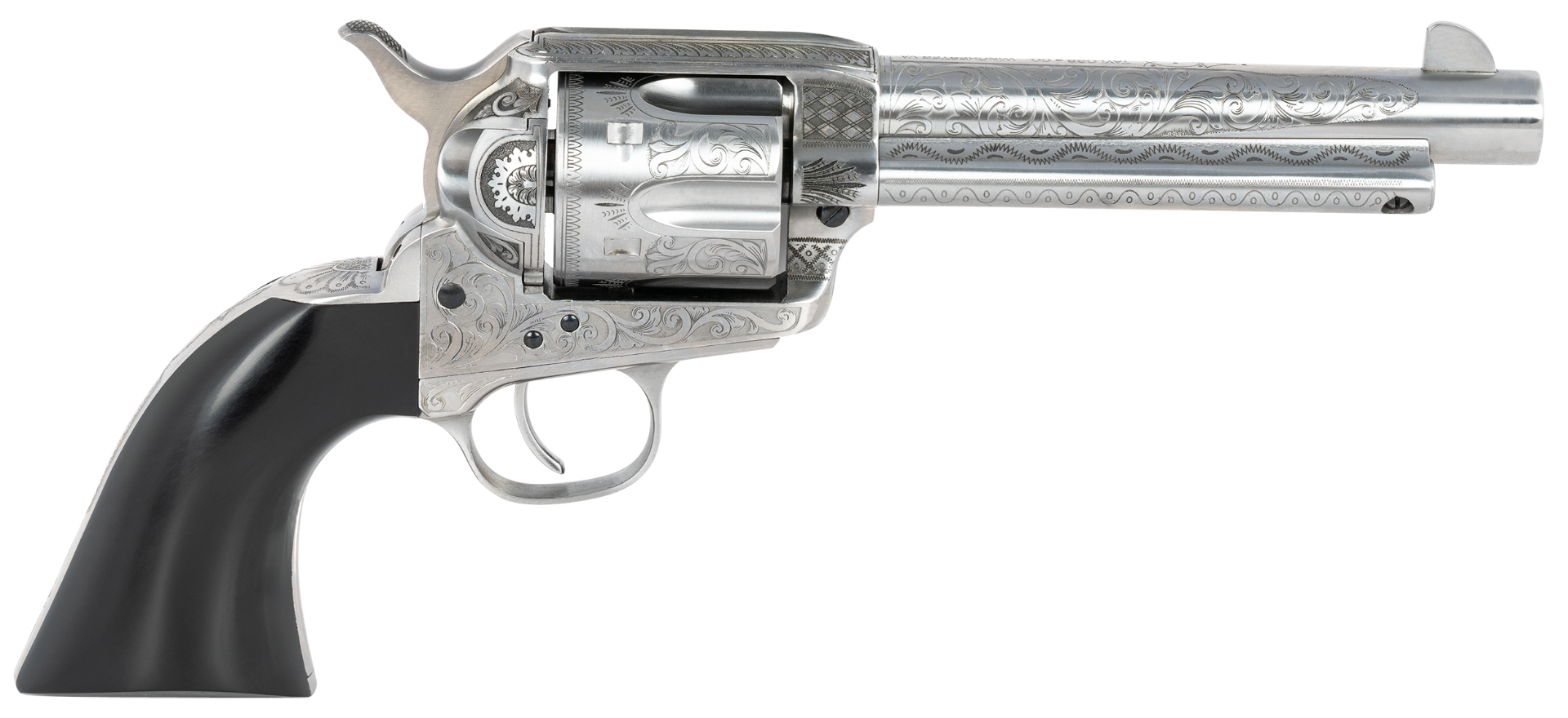 Taylors and Co 1873 Cattleman Stainless .45 Colt 5.5" Barrel 6-Rounds Photo Engraved