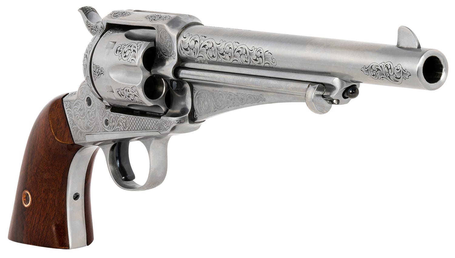 Taylors and Co 1875 Army Outlaw Stainless .45 Colt 7.5" Barrel 6-Rounds White Engraved - Image 3