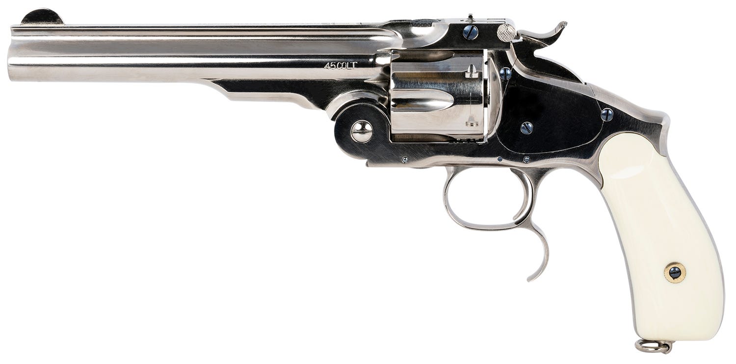 Taylors and Co Russian Nickel .45 Colt 6.5" Barrel 6-Rounds Ivory Grip - Image 2