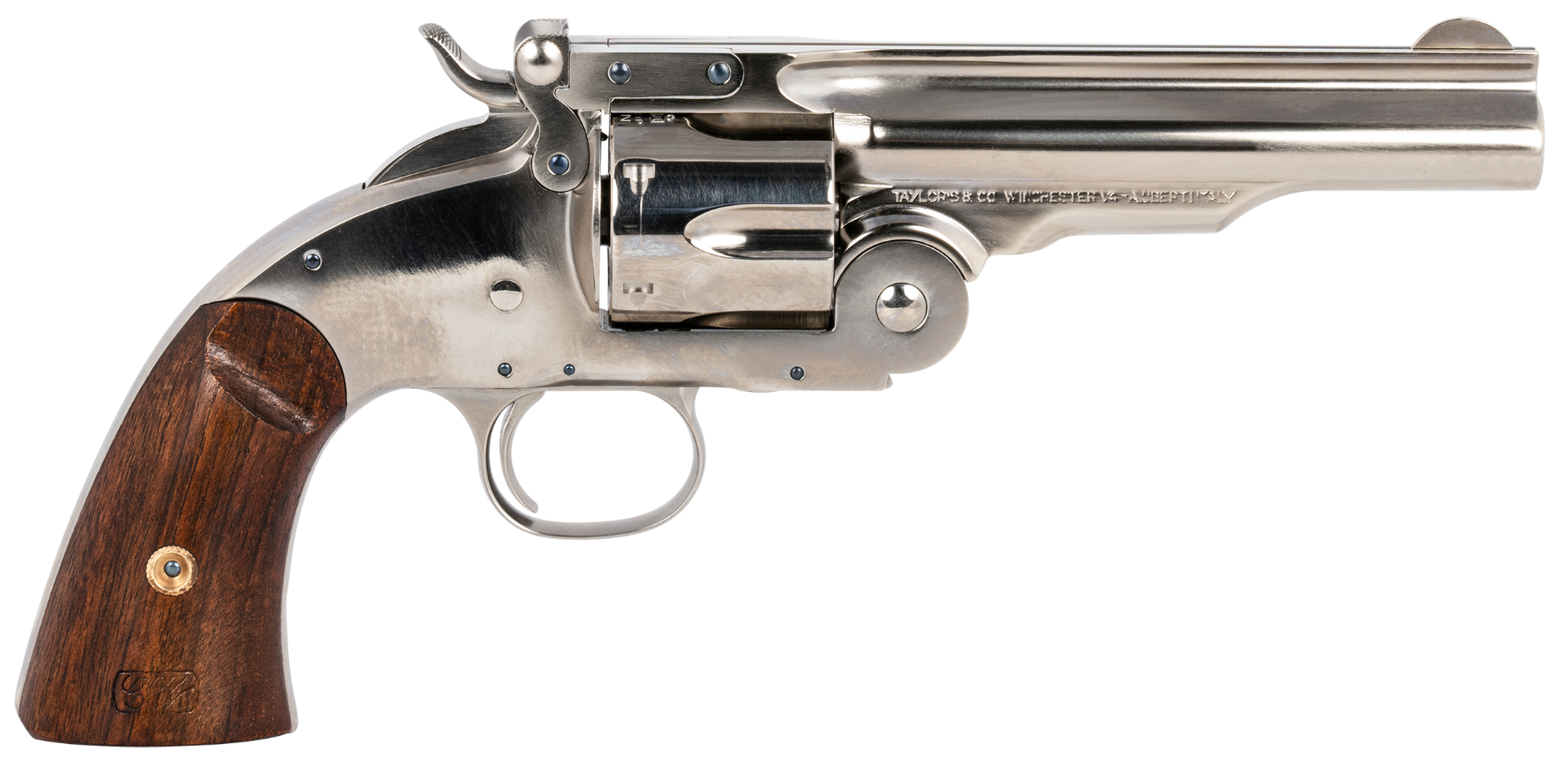 Taylors and Co Schofield Top Break Nickel .45 Colt 5" Barrel 6-Rounds