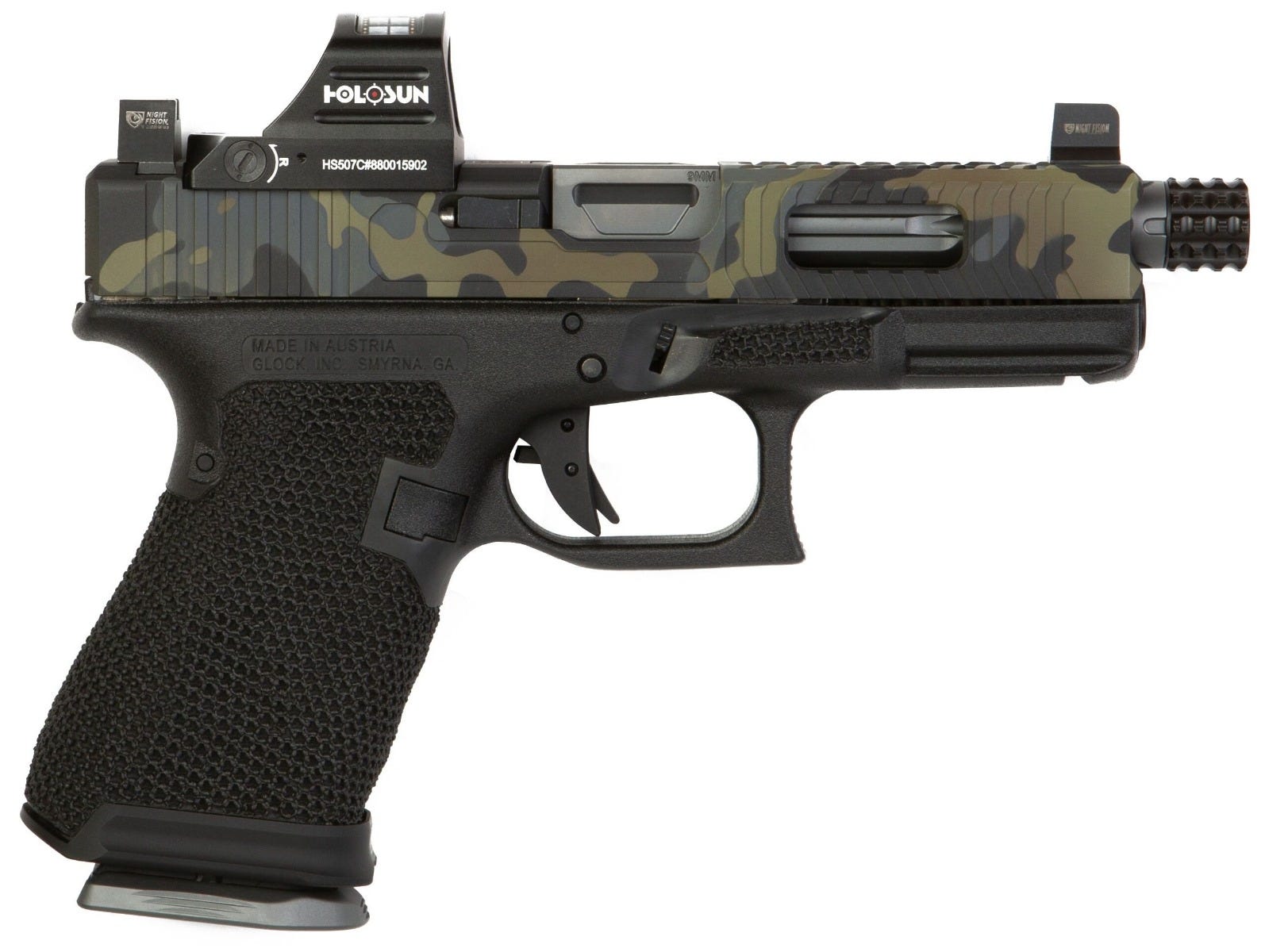 The Gun Co LVL-1 Custom Glock 19 - Urban Camo 9mm 4.02-inch 15Rds - with Holosun Reflex Red Dot