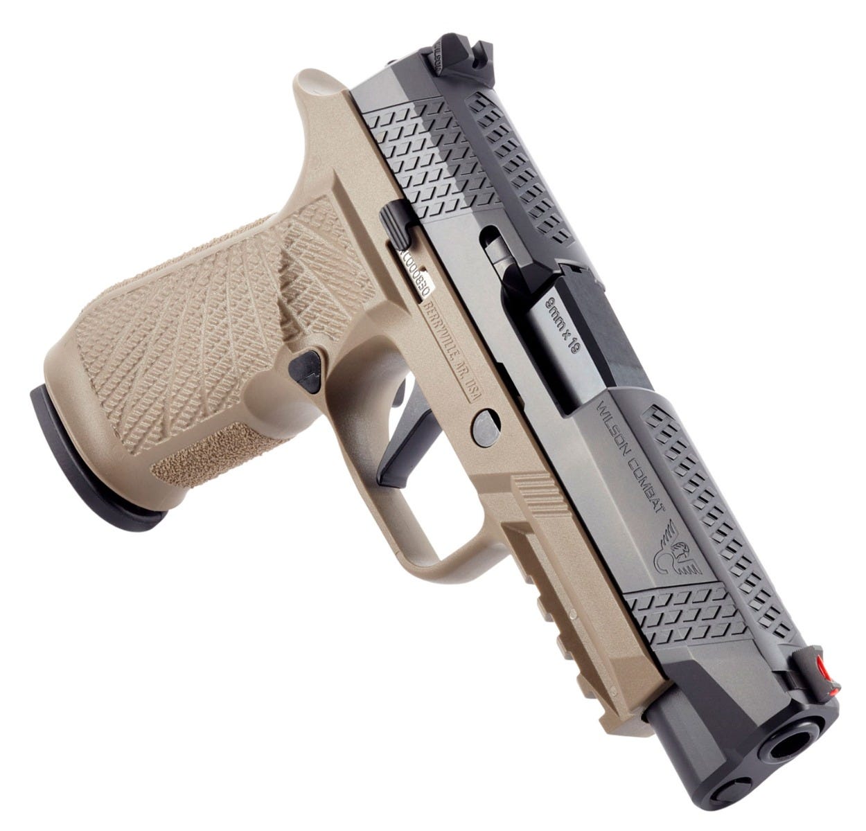 Wilson Combat P320 Tan 9mm 4.7" Barrel 17-Rounds Fiber Optic Front Sight - Image 3