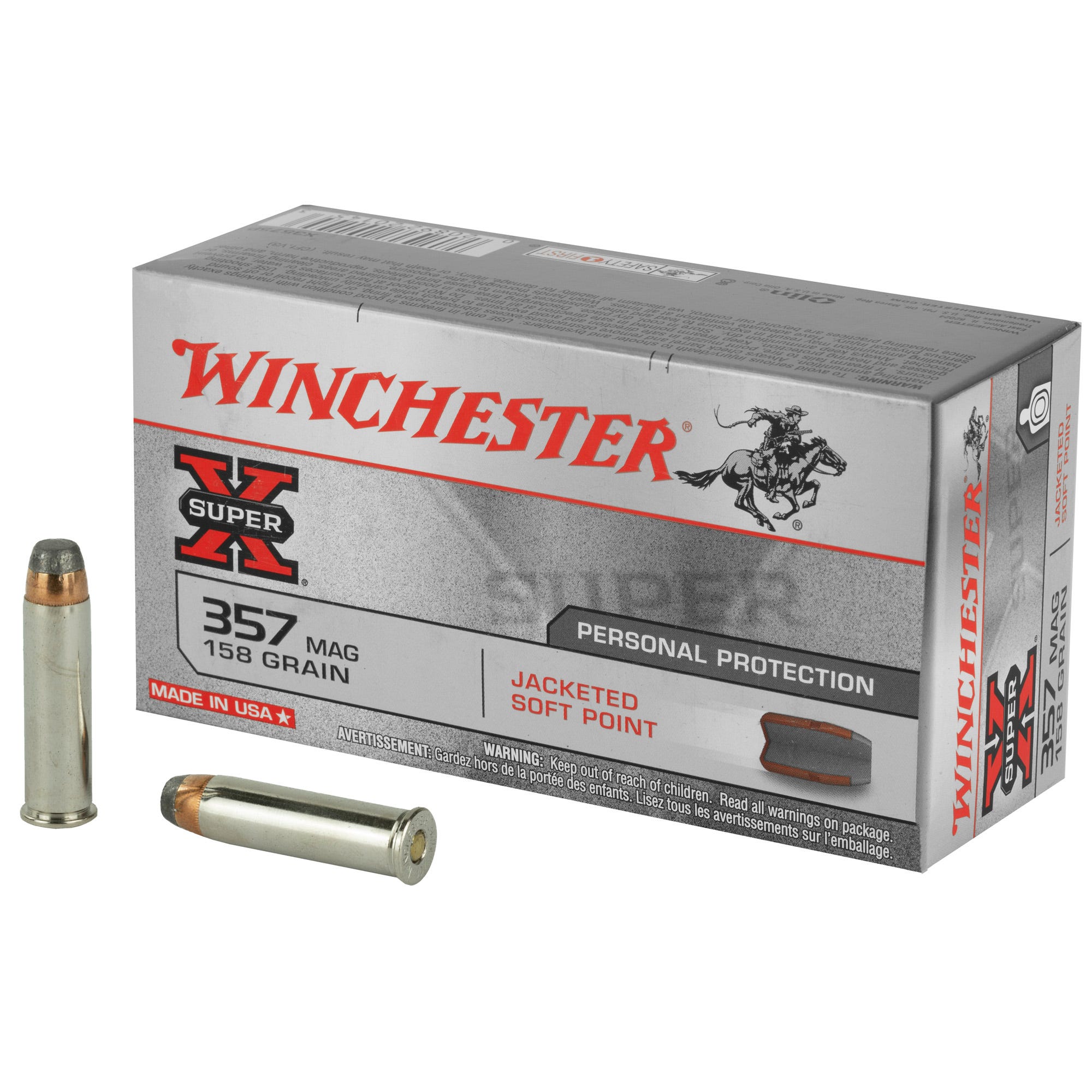 Winchester Super-X Ammo .357 Magnum 158 Grain 50-Rounds JSP